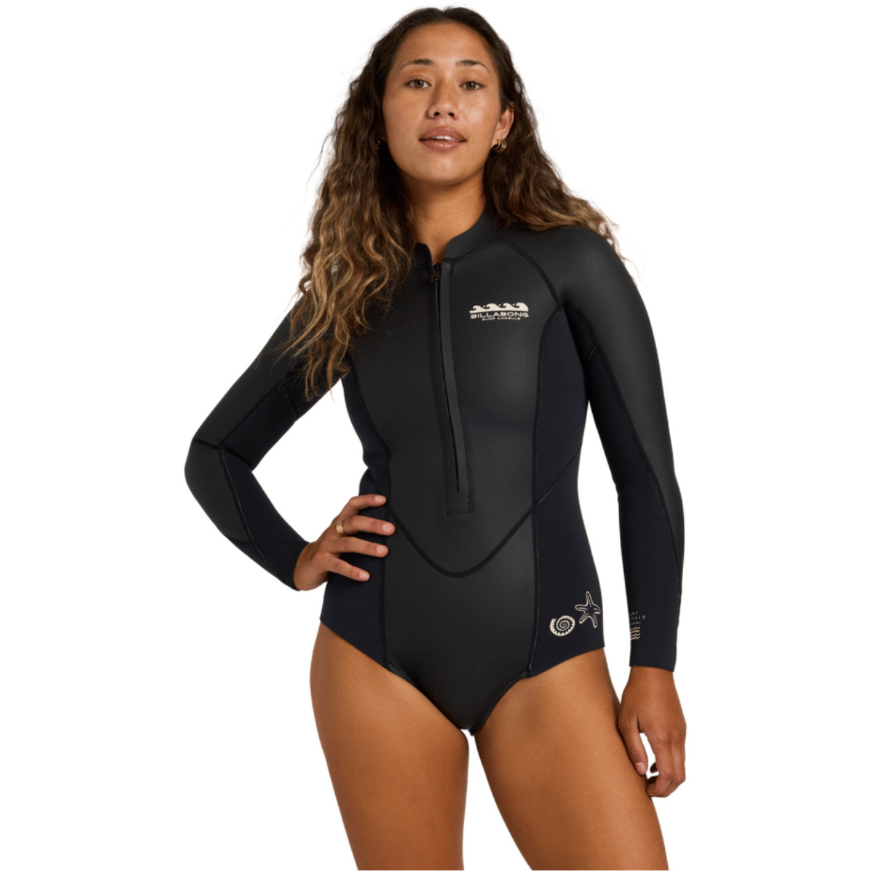 2026 Billabong Womens Salty Dayz 2mm Long Sleeve Springsuit Wetsuit ABJW400136 - Glideskin Black
